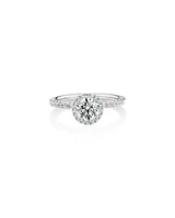 Sir Michael Hill Designer Halo Engagement Ring with 1.36 Carat TW of Diamonds in 18kt White Gold