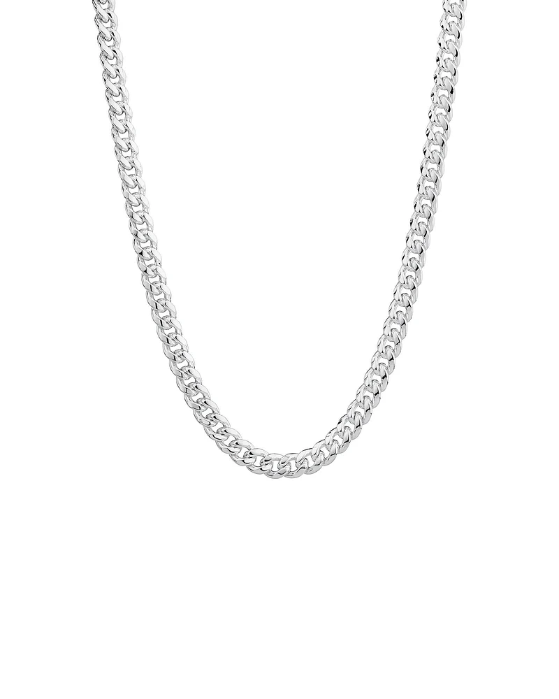 55cm (22") 7mm Width Miami Curb Chain in Sterling Silver