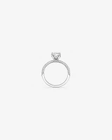 1.95 Carat TW Round Brilliant Laboratory-Grown Diamond Solitaire Side Accent Engagement Ring in 14kt White Gold