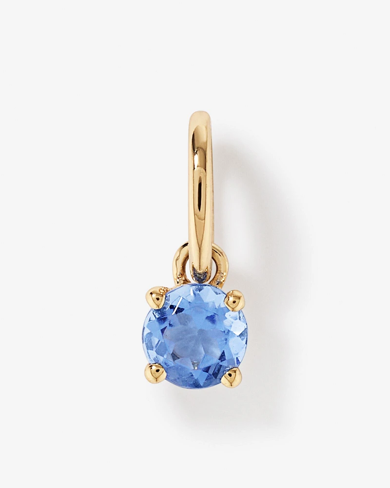 Created Round Blue Tanzanite Birthstone Pendant in 10kt Yellow Gold