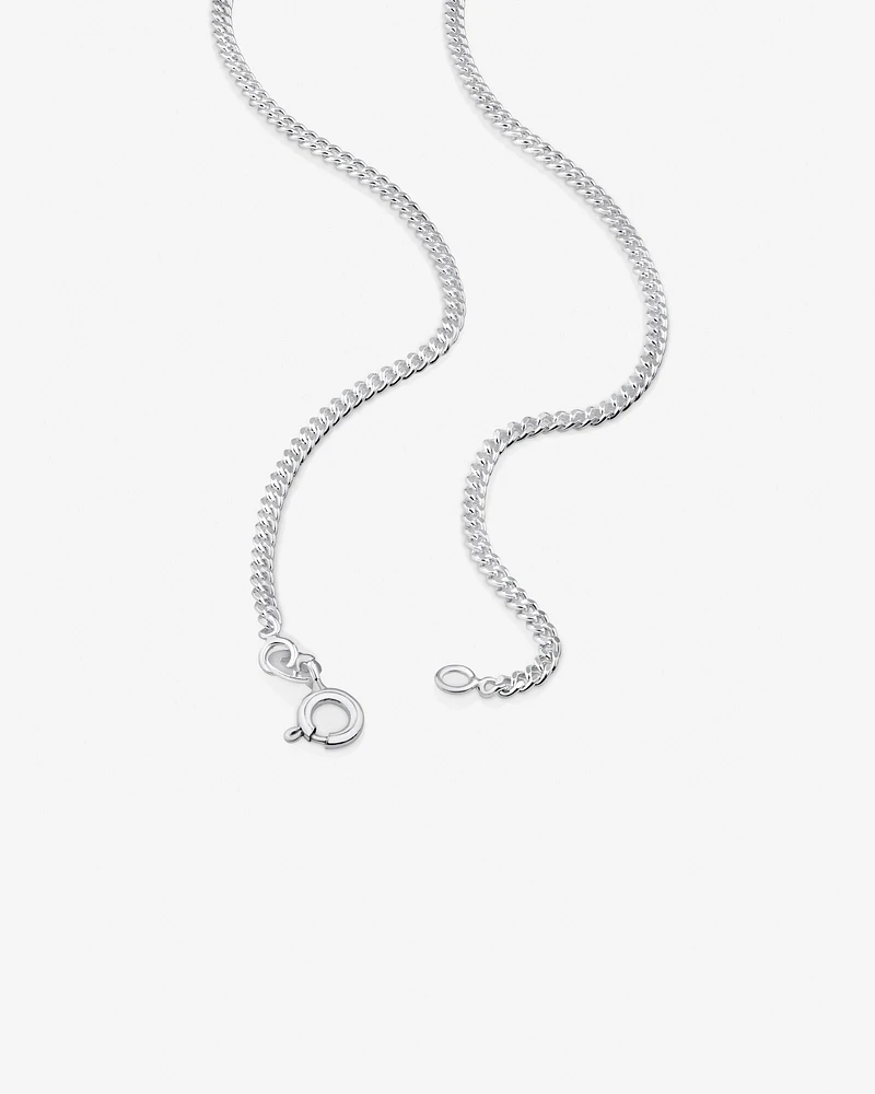 50cm (20") 2mm Width Curb Chain in Sterling Silver