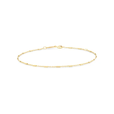 Tube Station Cable Bracelet in 10kt Yellow Gold