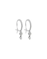 Boucles d'oreilles à double goutte avec 0,48 carat TW de diamants en or blanc 18 kt