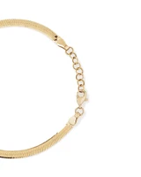 3.5mm Wide Herringbone Snake Chain Bracelet in 10kt Yellow Gold