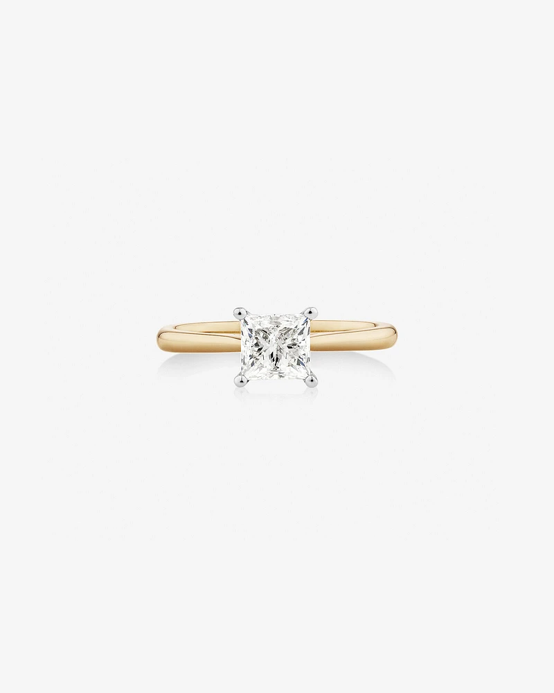 Evermore Certified Solitaire Ring With 1 Carat TW Diamond In 14kt Yellow/White Gold