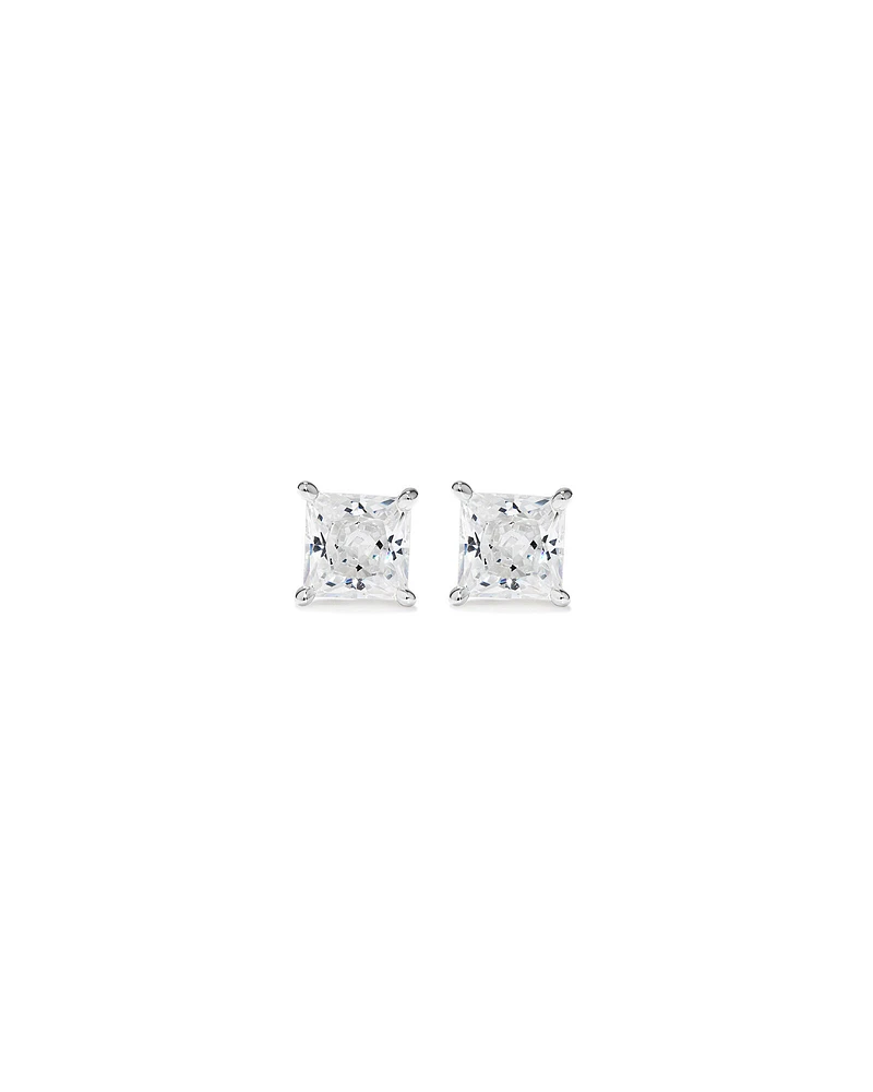 Stud Earrings with Cubic Zirconia in Sterling Silver