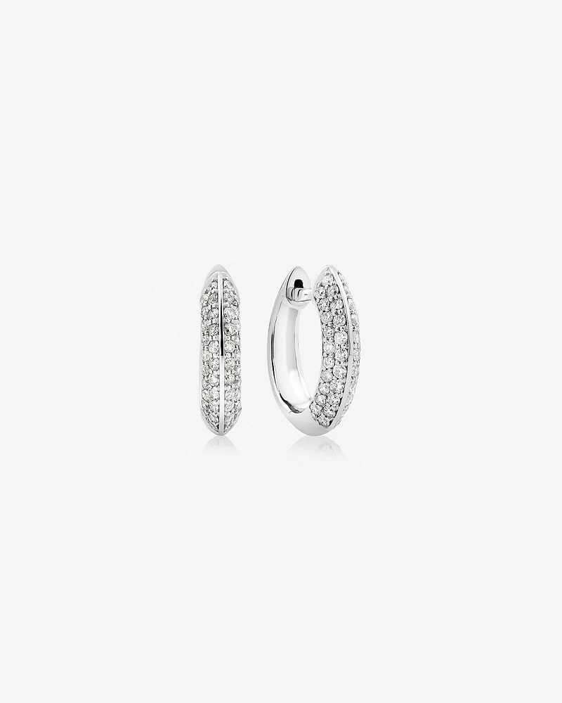 Pavé Knife Edge Earrings with .38TW of Diamonds in 10kt White Gold