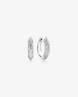 Pavé Knife Edge Earrings with .38TW of Diamonds in 10kt White Gold