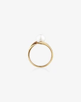 Twist Ring with Cultured Freshwater Pearl in 10kt Yellow Gold