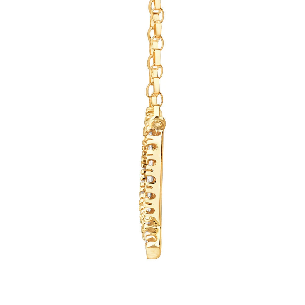 "K" Initial Necklace with 0.10 Carat TW of Diamonds in 10kt Yellow Gold
