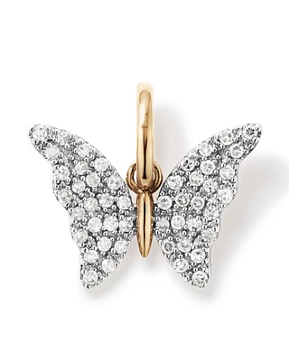 Diamond Butterfly Pendant in 10kt Yellow Gold