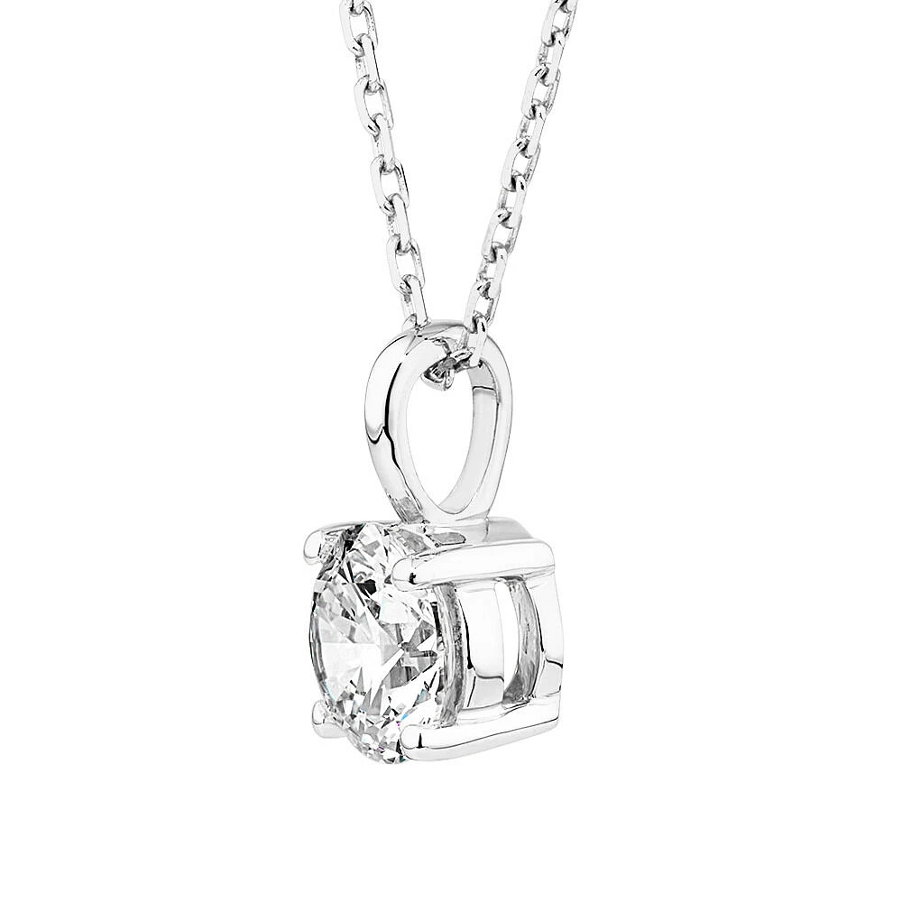 0.50 Carat TW Flawless Diamond Solitaire Pendant in 18kt White Gold