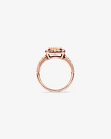 Ring with Morganite & 0.75 Carat TW of Diamonds in 14kt Rose Gold