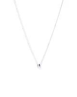 Sapphire & Diamond Dot Dash Rondell Pendant with 0.21 Carat TW in 10kt White Gold