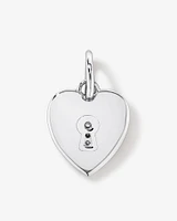 Diamond Accent Love Heart Lock Pendant in Sterling Silver