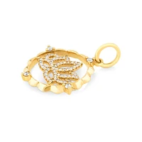 Lotus Motif Pendant with 0.15 Carat TW of Diamonds in 10kt Yellow Gold