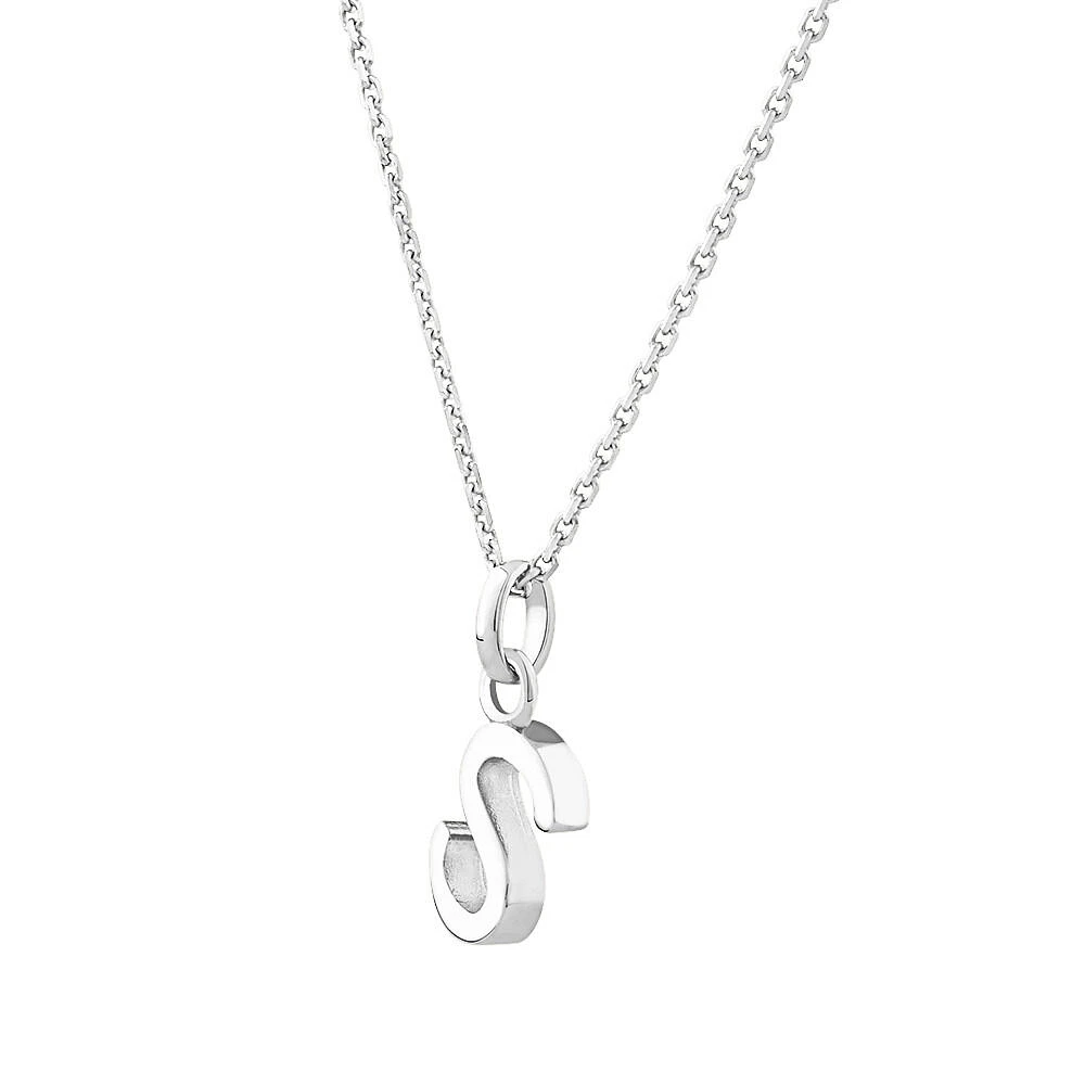 "U" Initial Pendant in Sterling Silver