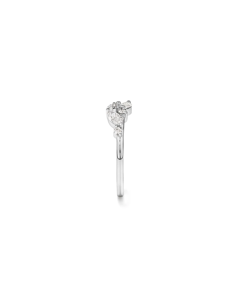 0.57 Carat TW Vines Laboratory-Grown Diamond Ring in 10kt White Gold