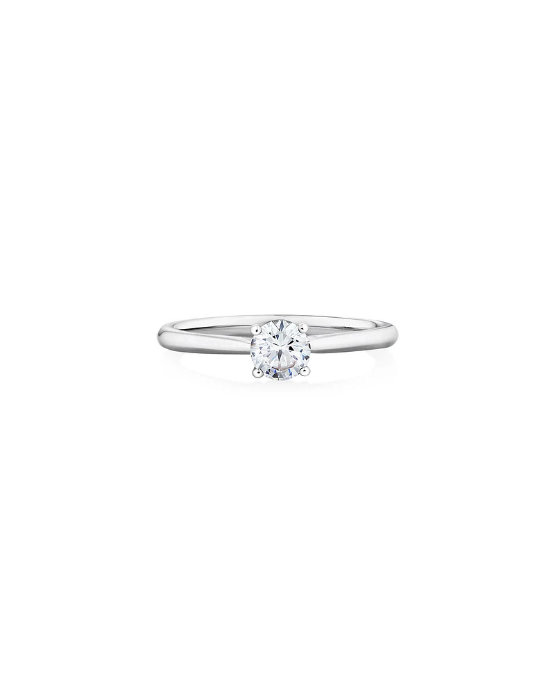 Evermore Certified Solitaire Engagement Ring with a Carat TW Diamond in 14kt White Gold