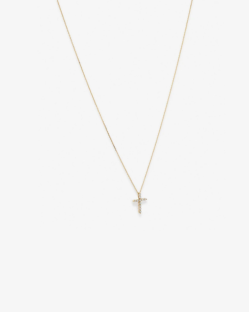 0.25 Carat TW Diamond Cross Pendant in 10kt Yellow Gold