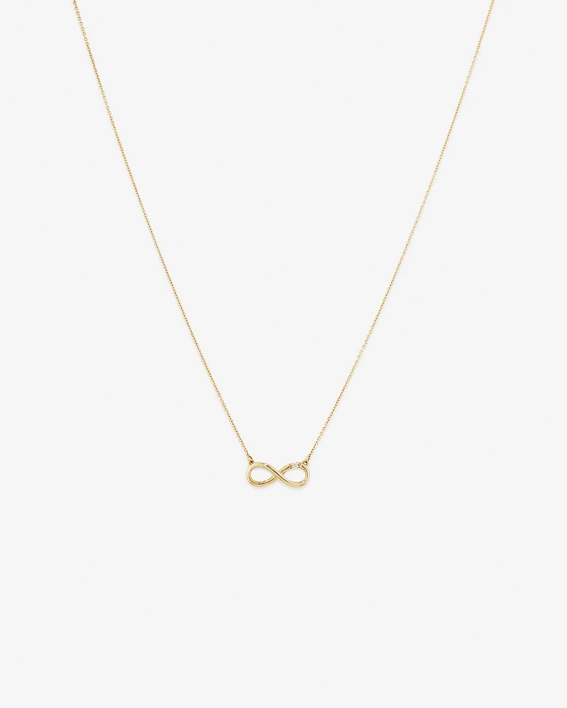 Diamond Accent Infinity Necklace in 10kt Yellow Gold