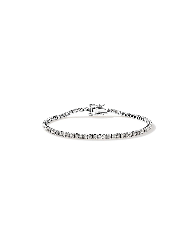 Bracelet de Tennis de 2,46 Carat TW en Diamant en Or Blanc 10kt