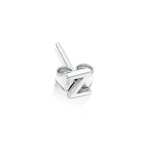 E Initial Single Stud Earring in Sterling Silver