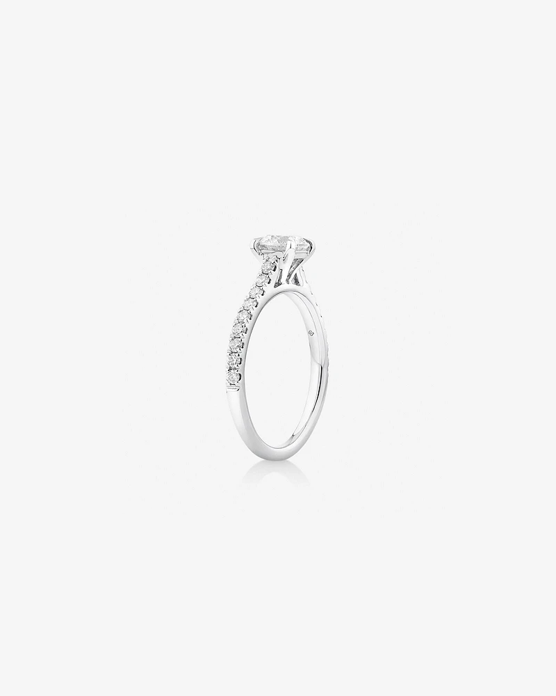 Bague de fiançailles en or blanc 14 K avec diamants totalisant 1,25 ct