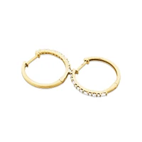 Hoop Earrings with 0.25 Carat TW Of Diamonds in 10kt Yellow Gold