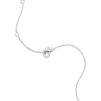 Mini collier solitaire en diamant en or blanc 10kt