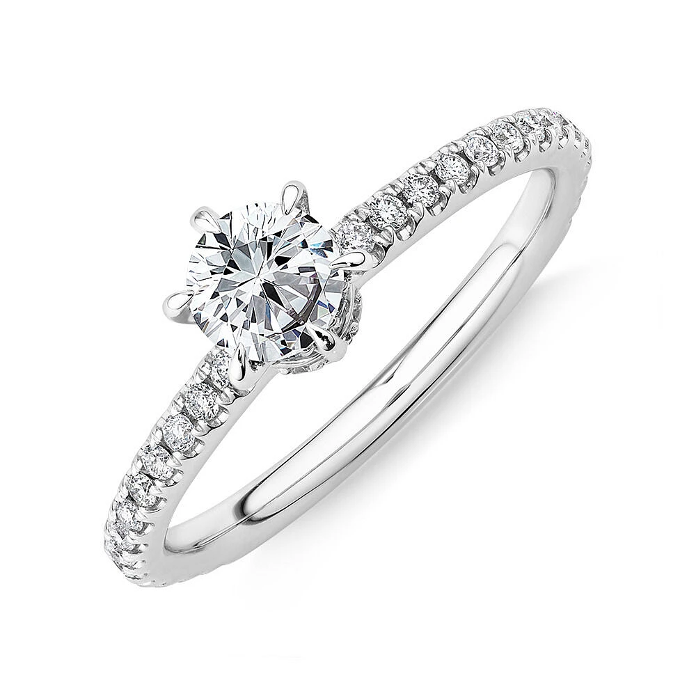 Sir Michael Hill Designer Engagement Ring with Carat TW of Diamonds in 18kt White Gold