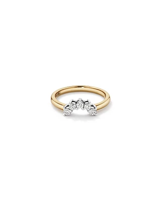 Bague de fiançailles en or jaune et blanc 14 K avec diamants totalisant 0,50 ct