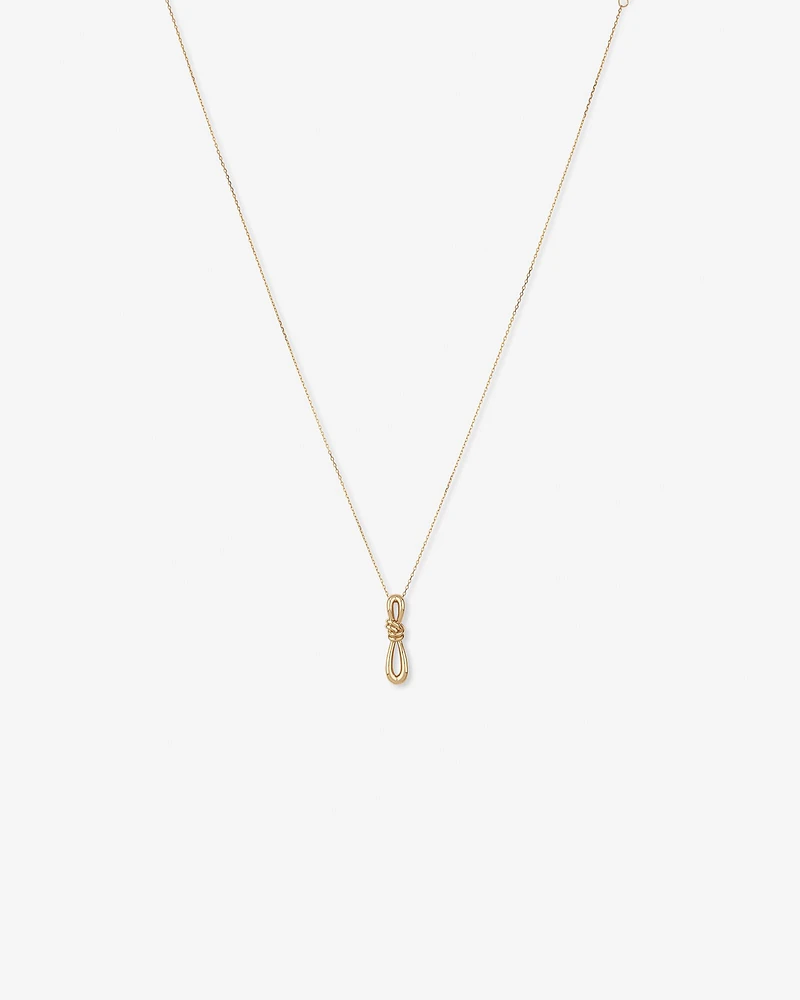 Vertical Sliding Knot Pendant Necklace in 10kt Yellow Gold