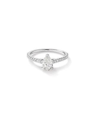 Pear Solitaire Engagement Ring with 1.12ct TW of Diamonds in 14kt White Gold