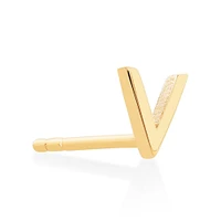 G Initial Single Stud Earring in 10kt Yellow Gold