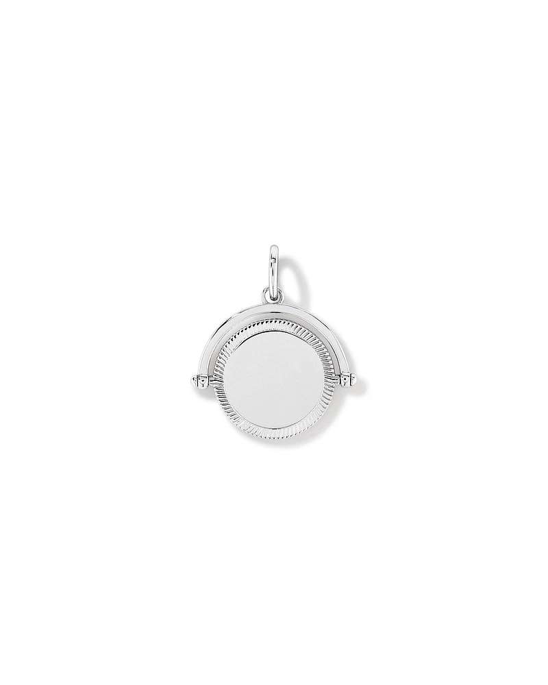 Pendentif cercle tournant gravable en argent sterling