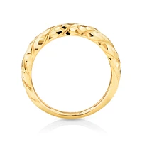Diamond-Cut Crossaint Ring in 10kt Yellow Gold