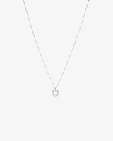 Fine Double Circle Diamond Pendant in Sterling Silver