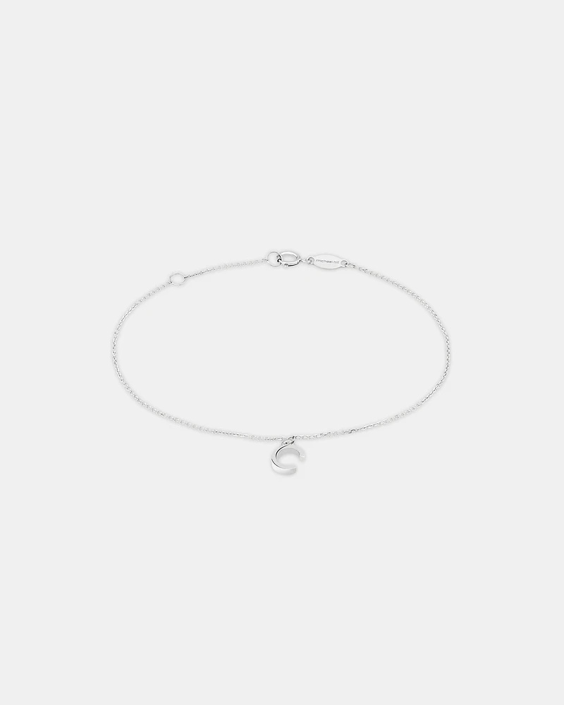 Bracelet à initiale « D » en argent