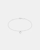 19cm (7.5") N Initial Bracelet in Sterling Silver