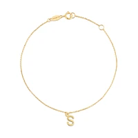 19cm (7.5") C Initial Bracelet in 10kt Yellow Gold