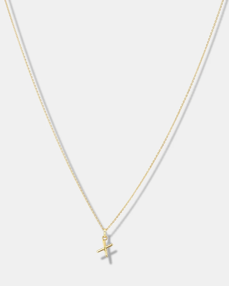 "H" Initial Pendant with Chain in 10kt Yellow Gold