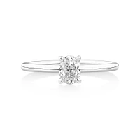 Certified Oval Solitaire Ring with 0.50 Carat TW of Diamonds in 14kt Yellow & White Gold