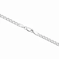 3.2mm Wide Hollow Curb Chain i 10kt White Gold