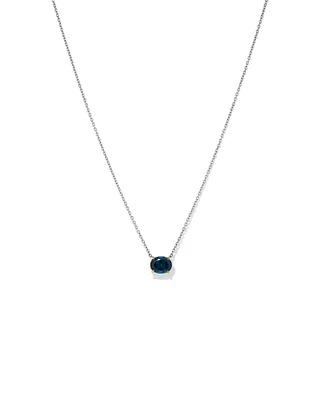 Necklace with London Blue Topaz in Sterling Silver and 10kt Yellow Gold