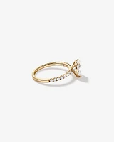 1.81 Carat TW Oval Lab-Grown Diamond Side Accent Engagement Ring in 14kt Yellow Gold