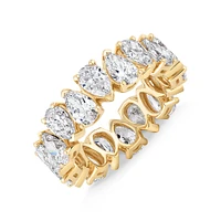 5.90 Carat TW Pear Cut Laboratory-Grown Diamond Eternity Ring in 14kt Yellow Gold