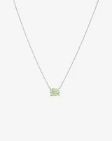 Necklace with Green Amethyst in Sterling Silver & 10kt Yellow Gold