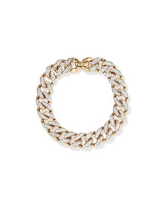 3.30 Carat TW Diamond Set Cuban Link Bracelet in 10kt Yellow and White Gold