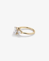 1.65 Carat TW Three Stone Oval and Pear Shaped Laboratory-Grown Diamond Engagement Ring in 14kt White Gold